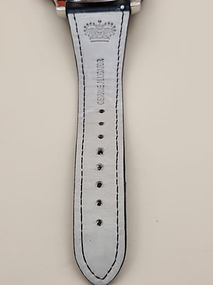 GLAM ROCK Black Alligator Leather/Diamond Bezel/Miami #GR10021 NEW BATTERY