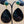 HSN CAROL BRODIE Gold Vermeil Faceted Black & Green Onyx Pear Drop Earrings