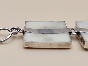 M.O.P./Sterling Silver Panel Bracelet/Inlaid M.O.P. Sterling Ring Size 8
