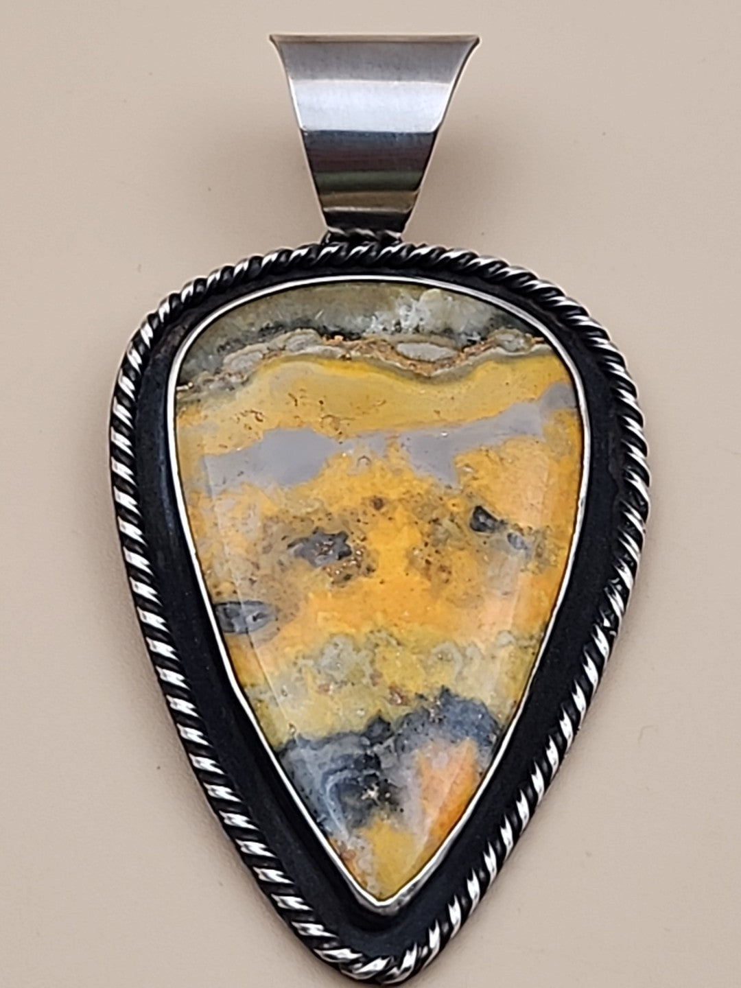 CHIMNEY BUTTE NAVAJO Bumblebee Jasper/Sterling Silver Pendant