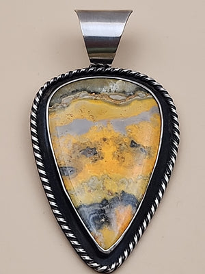 CHIMNEY BUTTE NAVAJO Bumblebee Jasper/Sterling Silver Pendant