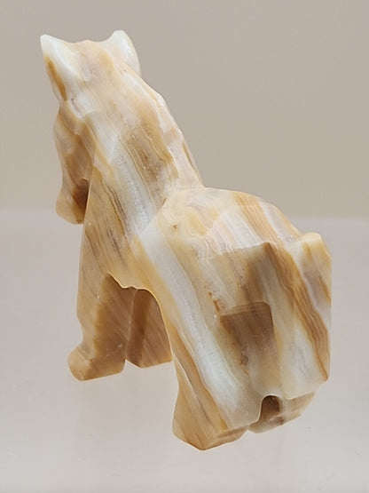 Hand Carved Mexican Marble Horse/Donkey Vintage 1.75" Figurines Lot Of 2