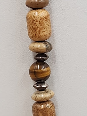 MELVIN FRANCIS Navajo 925 /Onyx/Jasper/Tiger Eye Inlay Pendant & Necklace