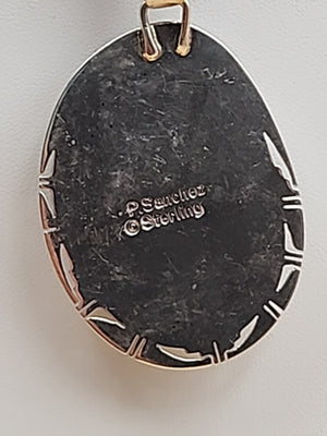 PHILLIP SANCHEZ Navajo Native American  Sterling Silver/ Turquoise Pendant