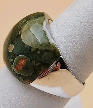 Rainforest Jasper/Sterling Silver Ring Size 8
