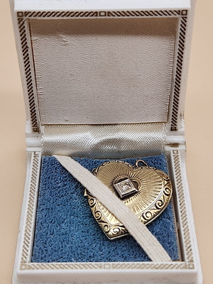 L.S. AND COMPANY Diamond/Sterling Silver/ Antique WWII Sweetheart Locket
