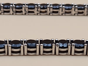 Black Onyx/Sterling Silver 18" Tennis Necklace