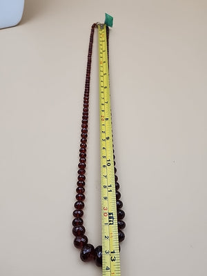 Faceted Rondele Hessonite Garnet Vermeil Graduated Vintage 26" Necklace