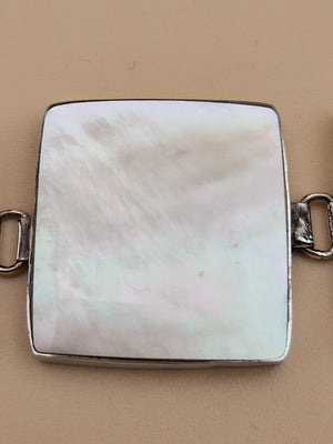 M.O.P./Sterling Silver Panel Bracelet/Inlaid M.O.P. Sterling Ring Size 8