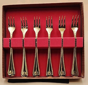 PRESTIGE SUPREME By Towle 24k Plated Set Of 6 Shrimp/Cocktail Forks