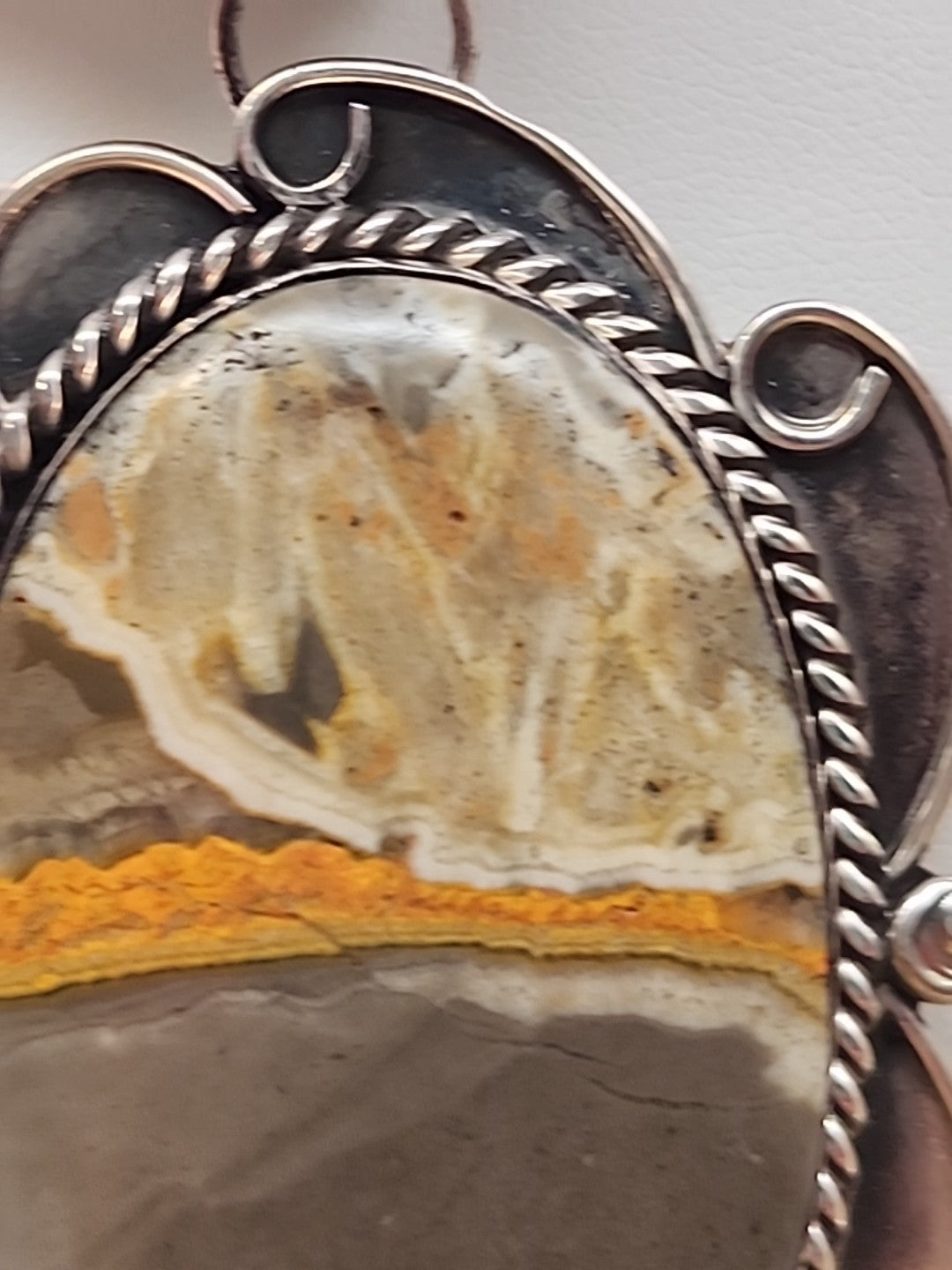 GARY NEZ NAVAJO Bumblebee Jasper/Sterling Silver Pendant
