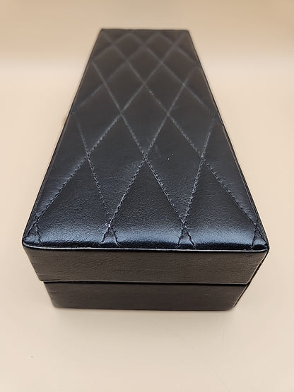 WOLF CAROLINE Black Vegan Leather/Ultra Suede Lined Watch And Jewelry Storage