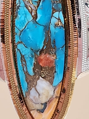 Chrysocolla Shattuckite/ Engraved Sterling Silver Hoop Style Dangle Earrings