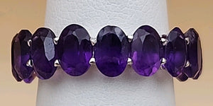 Amethyst/Sterling Silver Eternity Ring Size 6