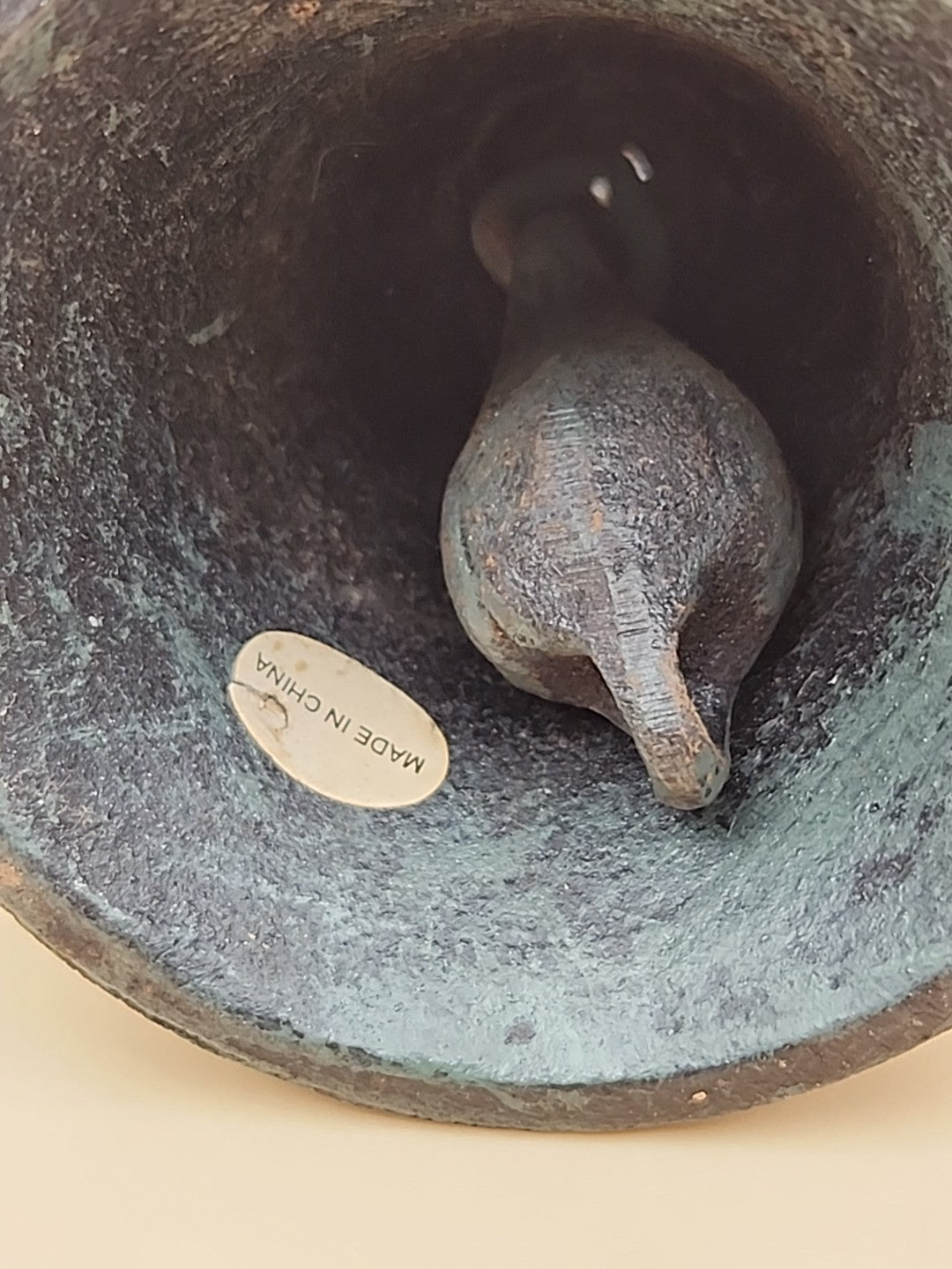 Vintage Cast Iron Painted Rooster Dinner Bell 6.5” Tall Door Bell