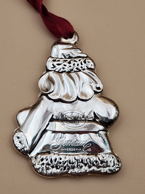 GORHAM Sterling Silver Plated Santa Claus Christmas Ornaments Set Of 3