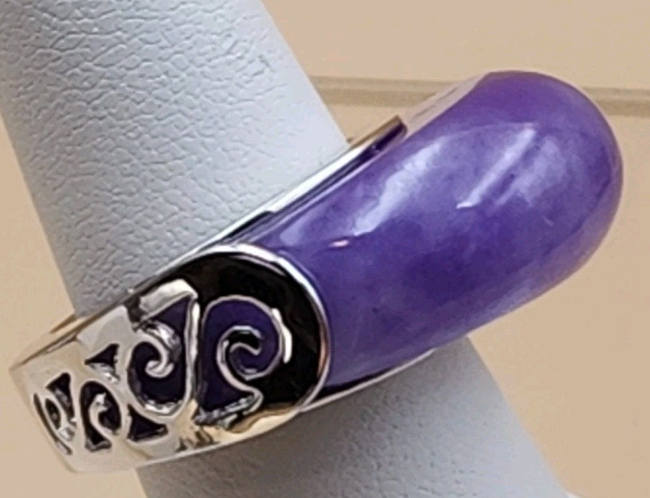 7 Semi Precious Stones/Sterling Silver Drop Ring  Size 7.5