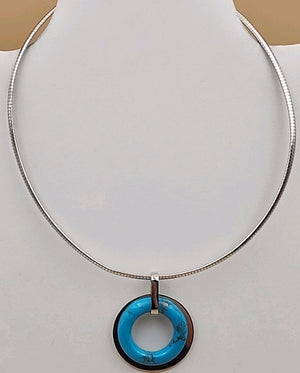 COLORS OF LIFE/Sterling Silver/8 Gemstone Rings/Interchangeable Choker Necklace
