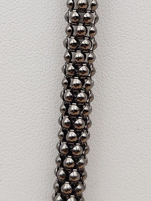 MILOR ITALY/Black Rhodium Over Sterling Silver 30"-32" Popcorn Necklace