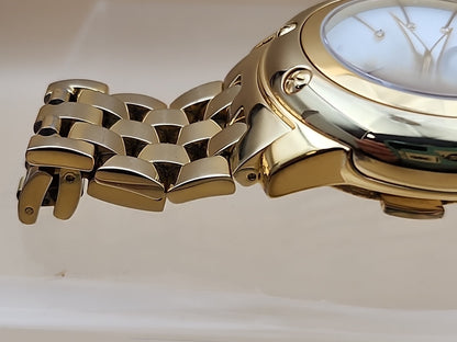 GLAM ROCK Miami Quartz Gold Tone/Crystal Indices/Glowing Hands Watch NEW BATTERY