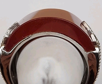 Carnelion Agate-Aqeeq/Sterling Silver Ring Size 8