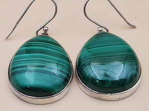 HSN Malachite/Sterling Silver Beaded Adjustable 24" Necklace & Earring Set