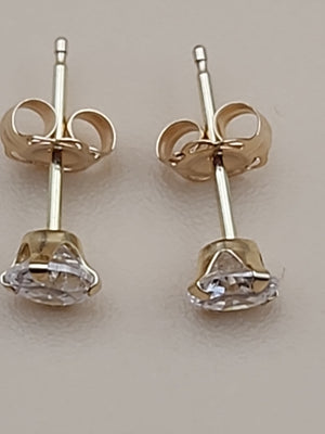 14k Cubic Zirconia Stud Earrings