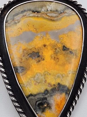 CHIMNEY BUTTE NAVAJO Bumblebee Jasper/Sterling Silver Pendant