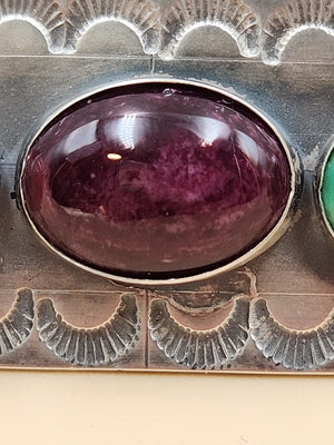 TONY YAZZIE N.A.  NAVAJO Spiny Oyster/Turquoise/Sterling Silver Pendant