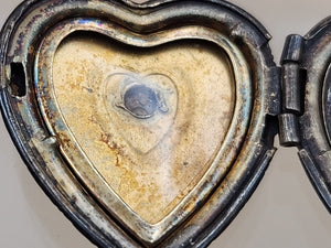 L.S. AND COMPANY Diamond/Sterling Silver/ Antique WWII Sweetheart Locket