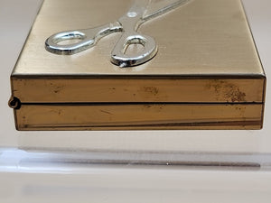 Antique Gold N Craft Gold/Silver Tone Sewing Kit With Decorative Scissors On Lid