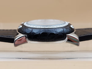 GLAM ROCK Black Alligator Leather/Diamond Bezel/Miami #GR10021 NEW BATTERY