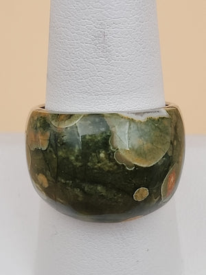 Rainforest Jasper/Sterling Silver Ring Size 8