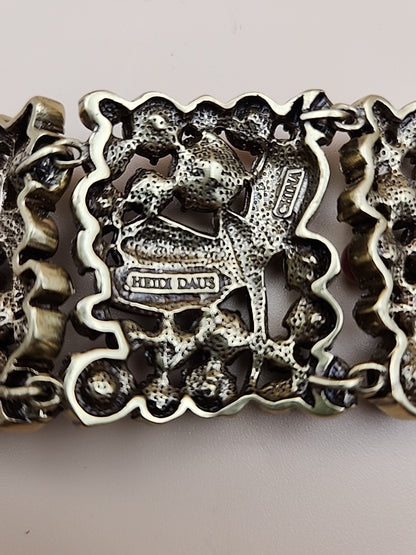 HEIDI DAUS Multi Color Faceted Swarovski Crystal/Dragonfly Panel Bracelet
