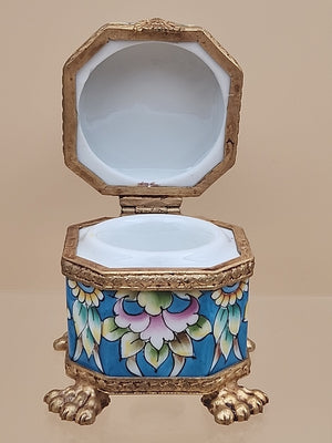 LIMOGES Peint A La Main #2559 Of 3400 Limited Edition Gilt Bronze Trinket Box