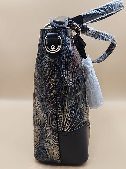 M.C. Textured Leather Multi Color Handbag