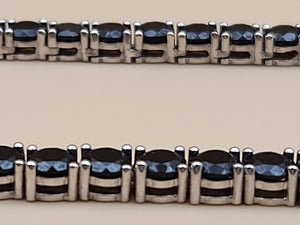 Black Onyx/Sterling Silver 18" Tennis Necklace