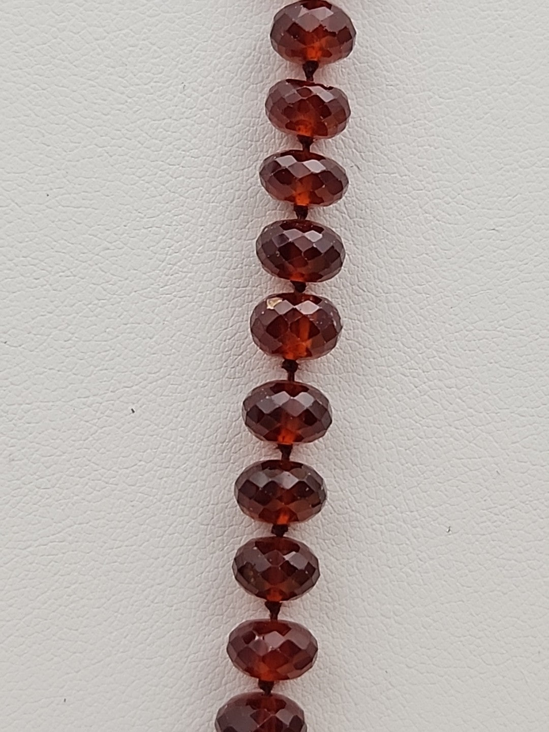Faceted Rondele Hessonite Garnet Vermeil Graduated Vintage 26" Necklace