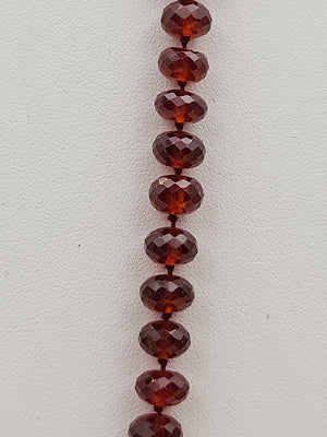 Faceted Rondele Hessonite Garnet Vermeil Graduated Vintage 26" Necklace