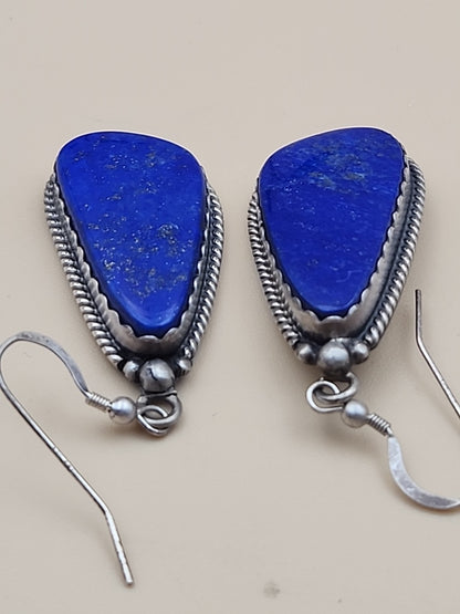 ELOISE KEE NAVAJO  Lapis Lazuli/Sterling Silver Dangle Earrings