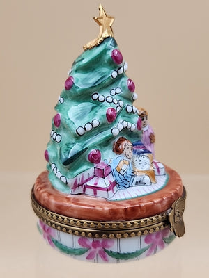LIMOGES "Childrens Christmas Morning Joy" Hand Painted Limited Edition 338/1000