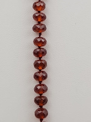 Faceted Rondele Hessonite Garnet Vermeil Graduated Vintage 26" Necklace