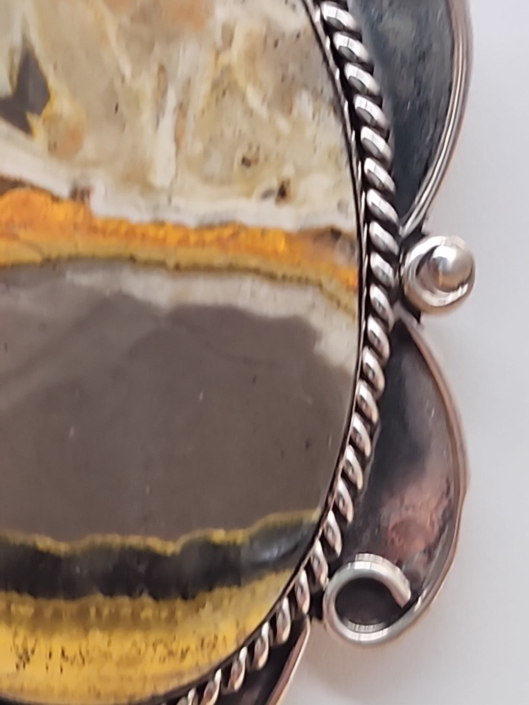 GARY NEZ NAVAJO Bumblebee Jasper/Sterling Silver Pendant