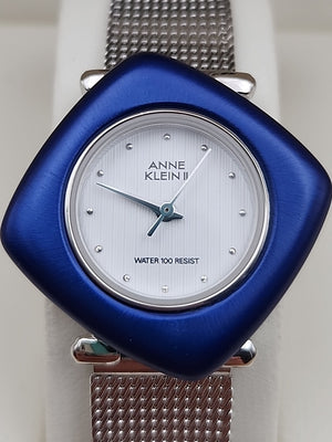 ANNE KLEIN II Vintage Interchangeable Bezel Womens Silver Tone Watch NEW BATTERY