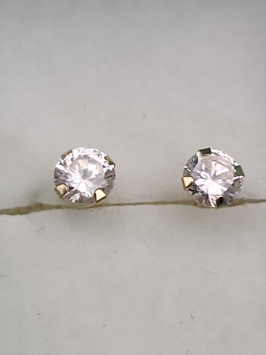 14k Cubic Zirconia Stud Earrings