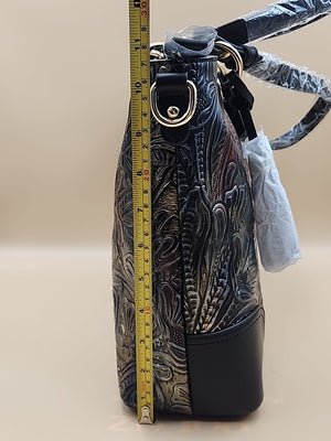 M.C. Textured Leather Multi Color Handbag