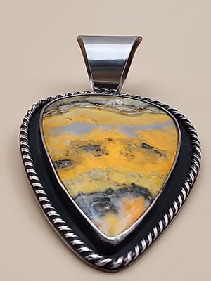 CHIMNEY BUTTE NAVAJO Bumblebee Jasper/Sterling Silver Pendant