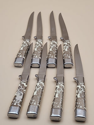 CARVELL HALL By Briddell Set Of 8 Steak Knives In Original Plastic Storage Box