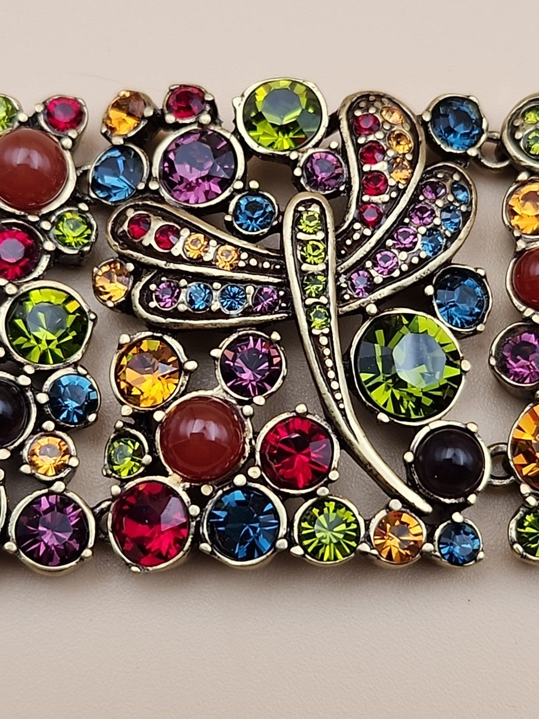 HEIDI DAUS Multi Color Faceted Swarovski Crystal/Dragonfly Panel Bracelet