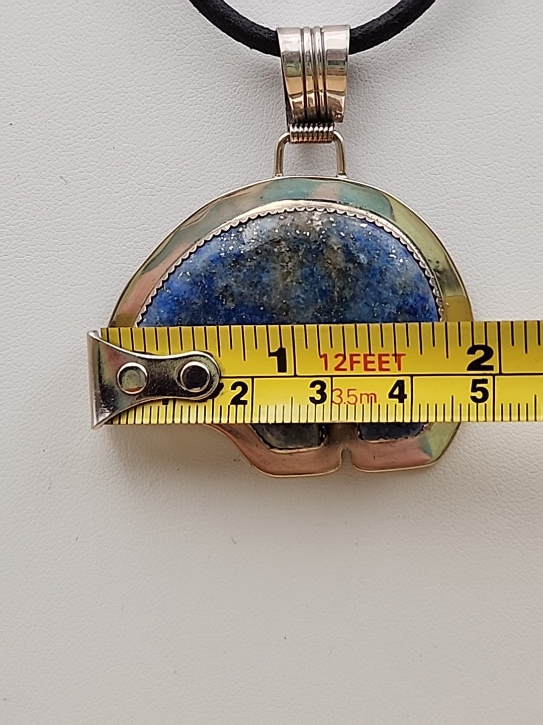 BENJAMIN PIASO NAVAJO Lapis Lazuli Bear/Sterling Silver Navajo Bear Pendant